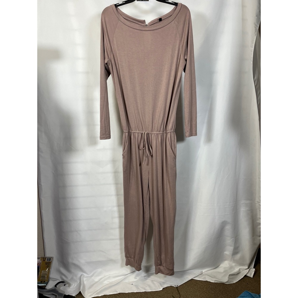 Unbranded‎ Long Sleeve Drawstring Waist Jogger Jumpsuit Mauve Medium